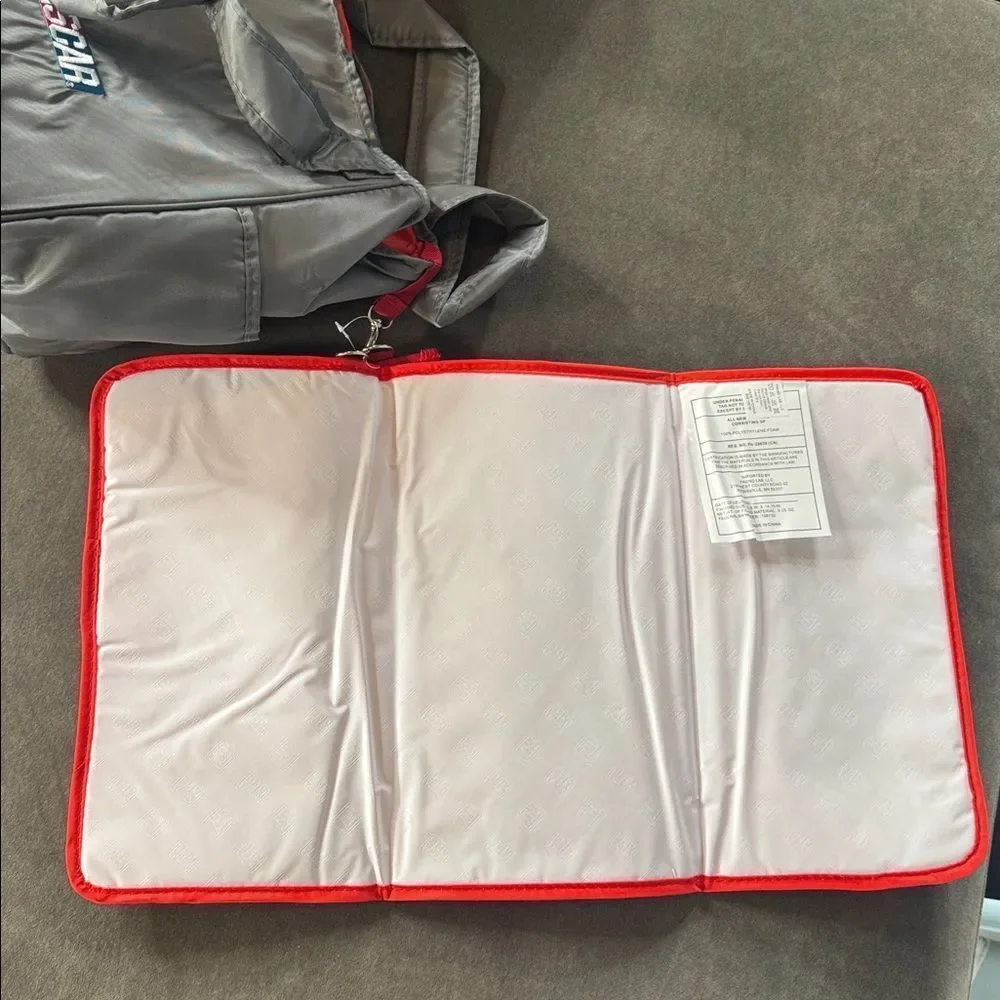 NASCAR Bottle and Diaper Tote Bag Steel Gray with Changing Pad NWT